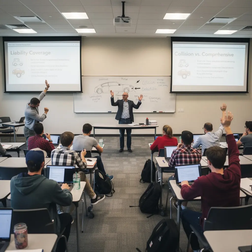 Pasażerowie cieszący się spokojną jazdą w ubezpieczonym samochodzie